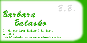 barbara balasko business card